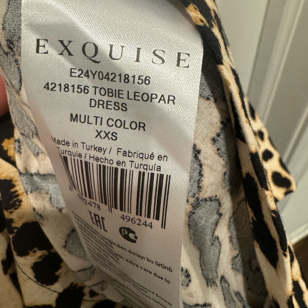 Anthropologie leopard dress Tobie Button-Front Pleated Shirt Dress Exquise xxs - Picture 8 of 9